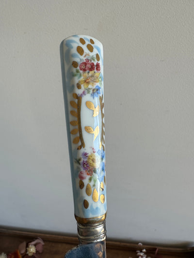 Couteau en inox manche en porcelaine peint à la main