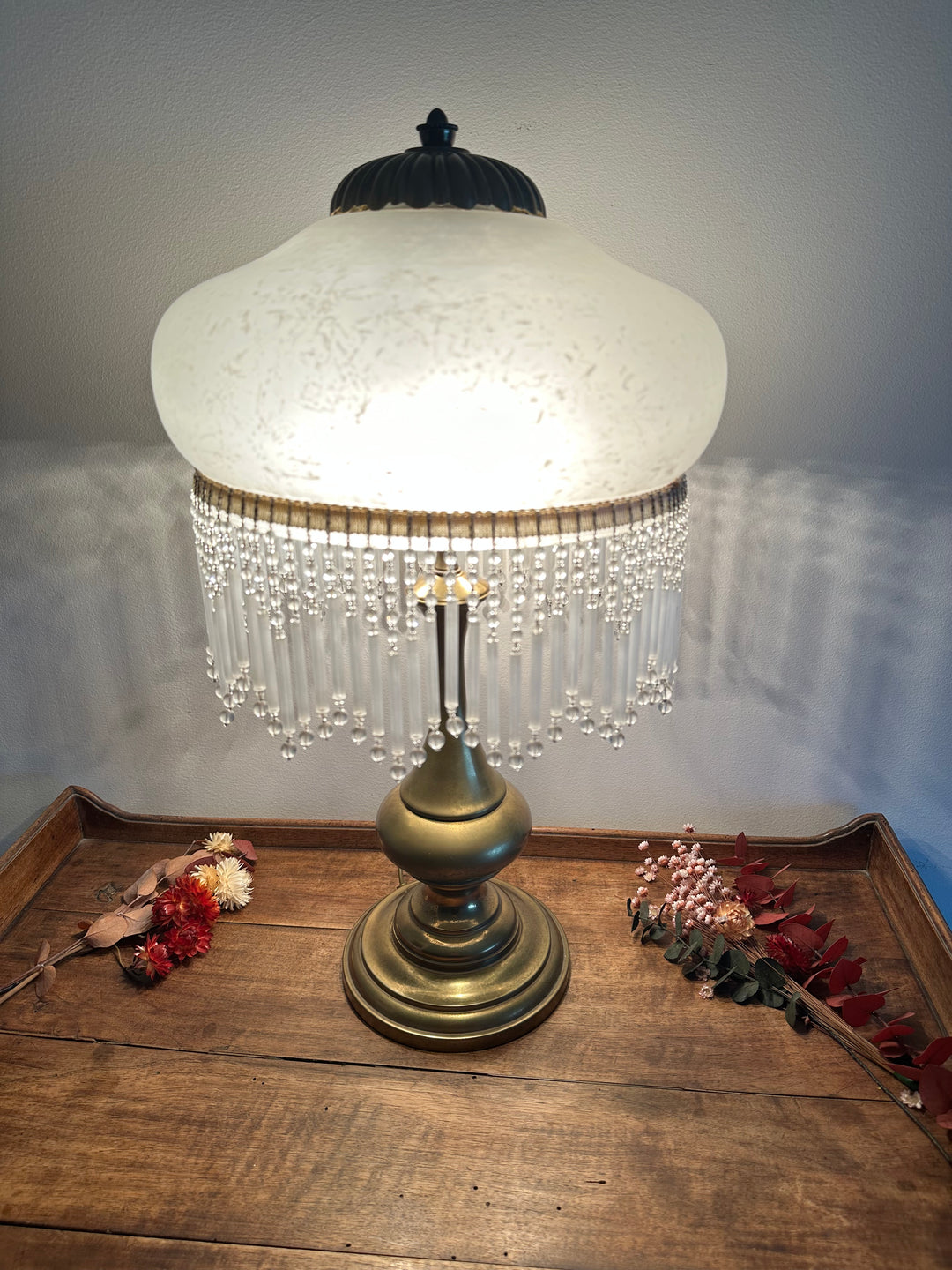 Lampe style charleston à pampilles format XL