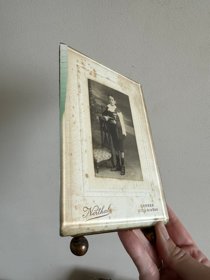 Cadres photos en laiton et verre biseauté époque Napoléon III