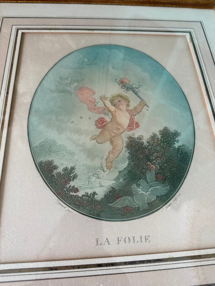 Gravures encadrées selon Fragonard