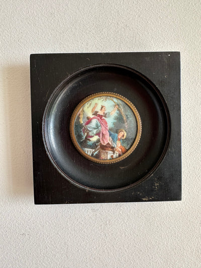 Miniature d'après Fragonard peint sur ivoire