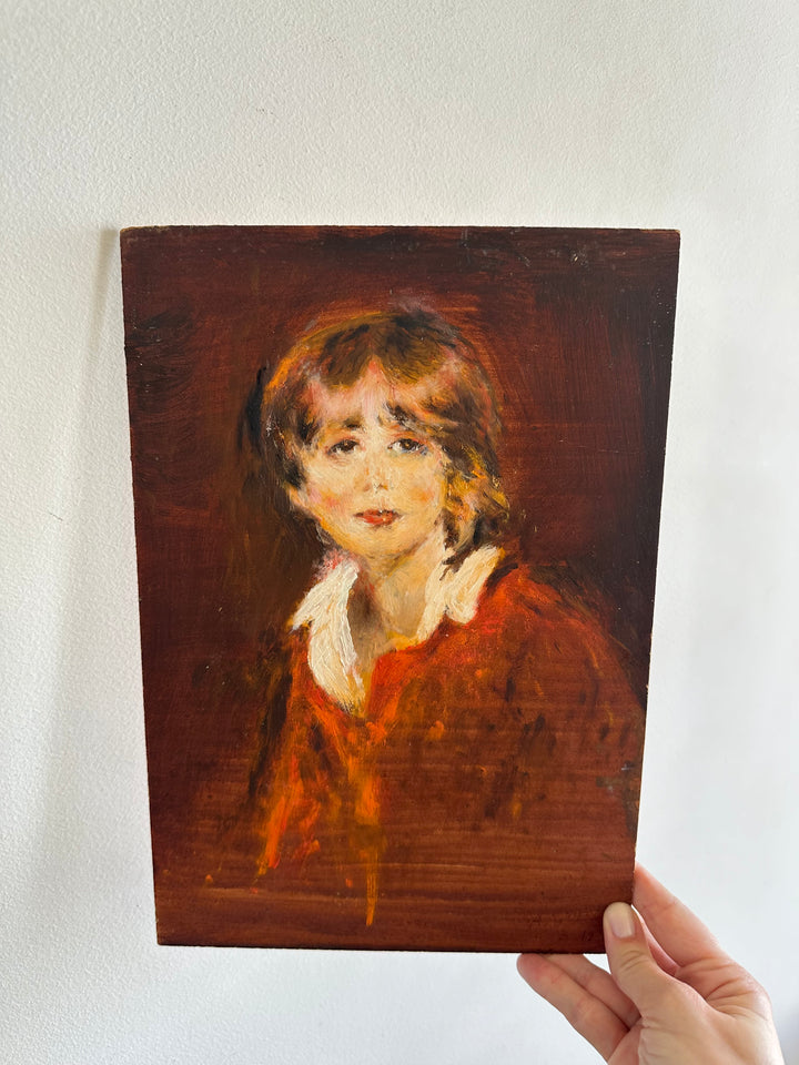 Peinture sur panneau d'après l'enfant en rouge par Lawrence