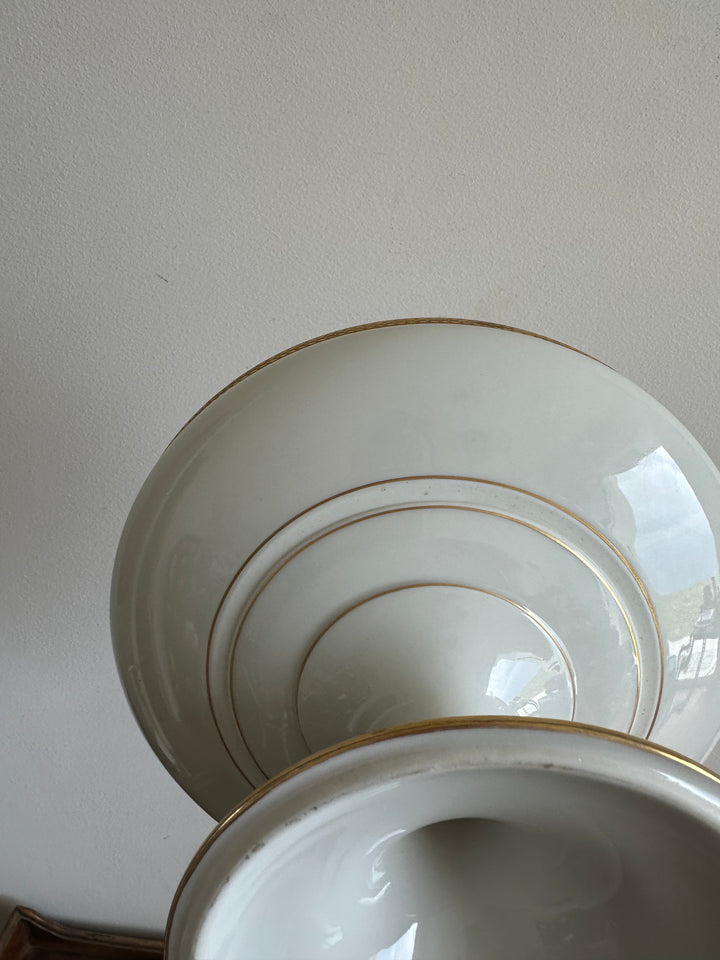 Compotier E.Bourgeois liseré doré 1920