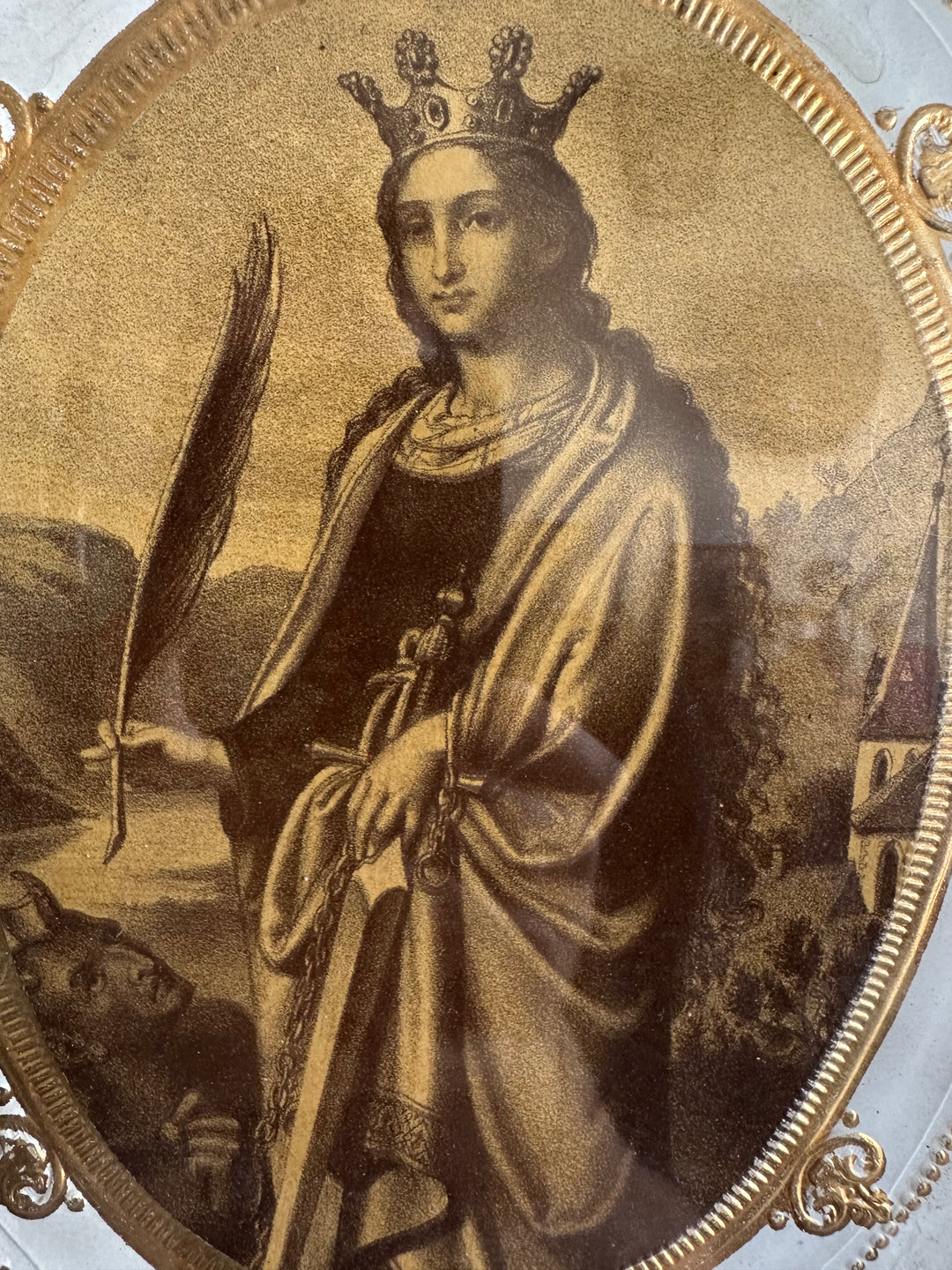 Représentation de Santa Juliana encadrée 1870