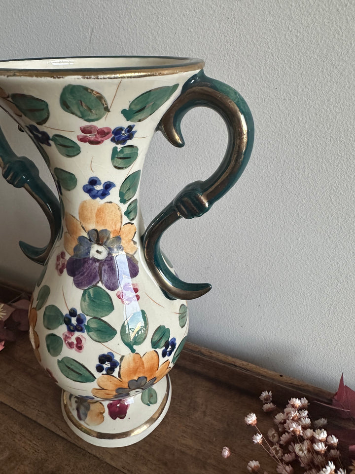 Vase en céramique émaillé peint à la main