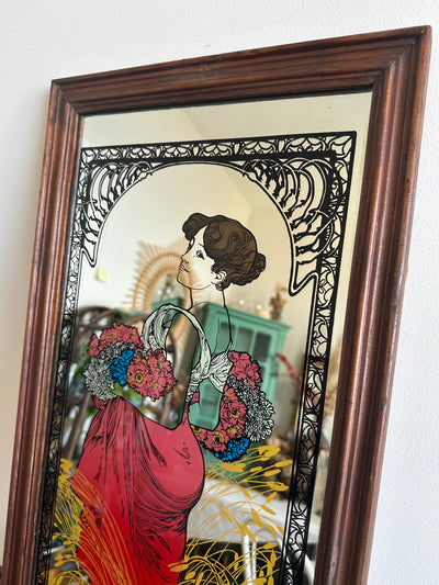 Miroir illustration selon Mucha Summer