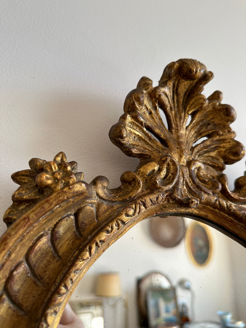 Miroir en bois et stuc 19ème style rococo