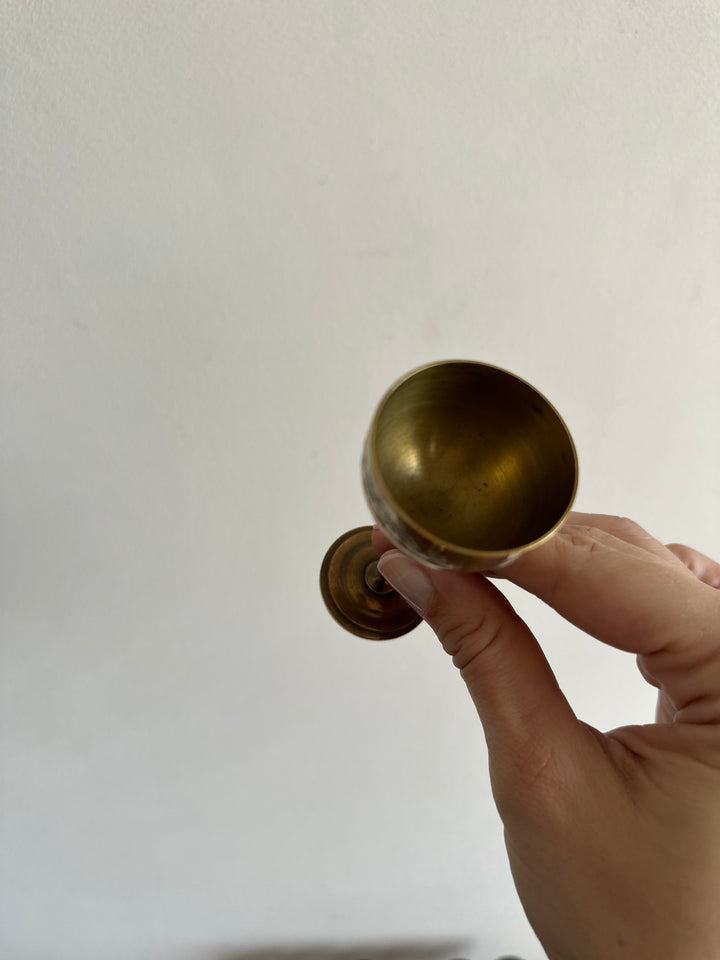 Verres à liqueur en laiton début XXème