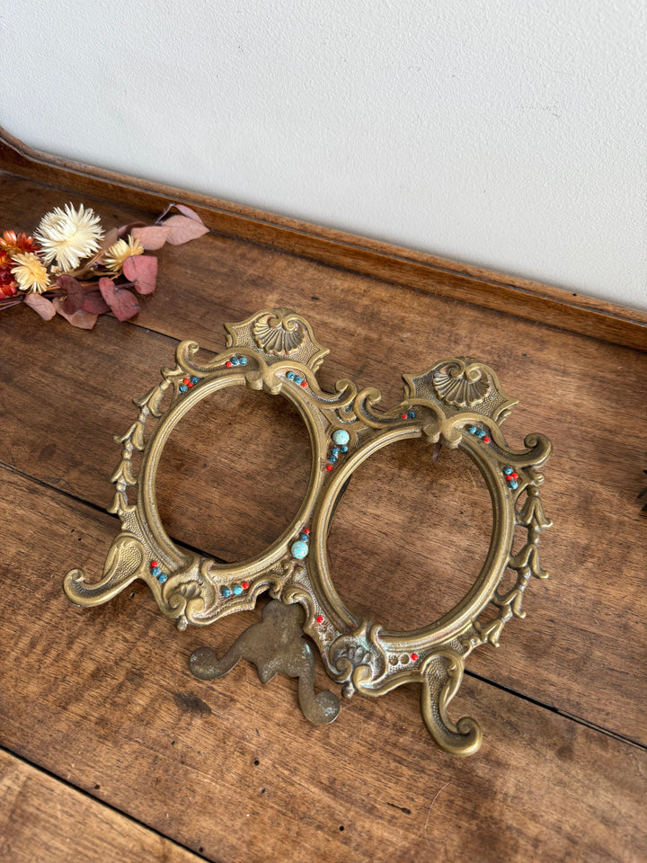 Cadre photo double en bronze