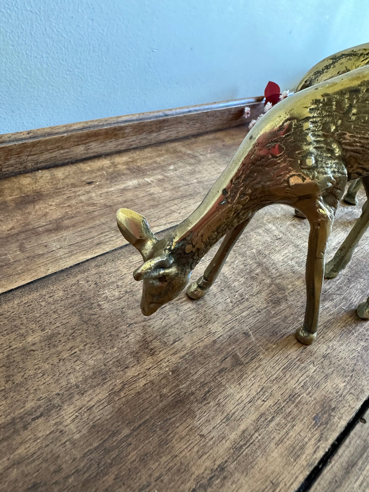 Cerf et biche en bronze