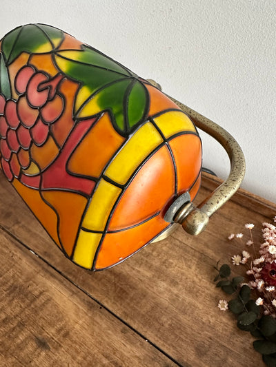 Lampe de notaire style tiffany's pâte de verre colorée