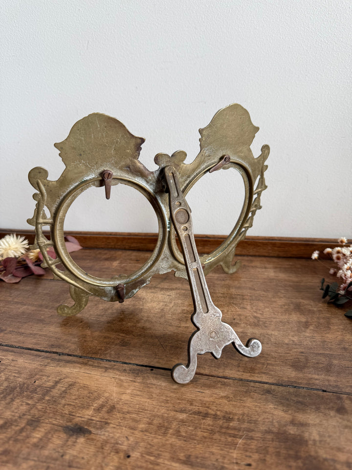 Cadre photo double en bronze