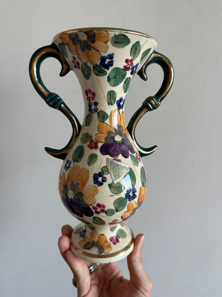 Vase en céramique émaillé peint à la main
