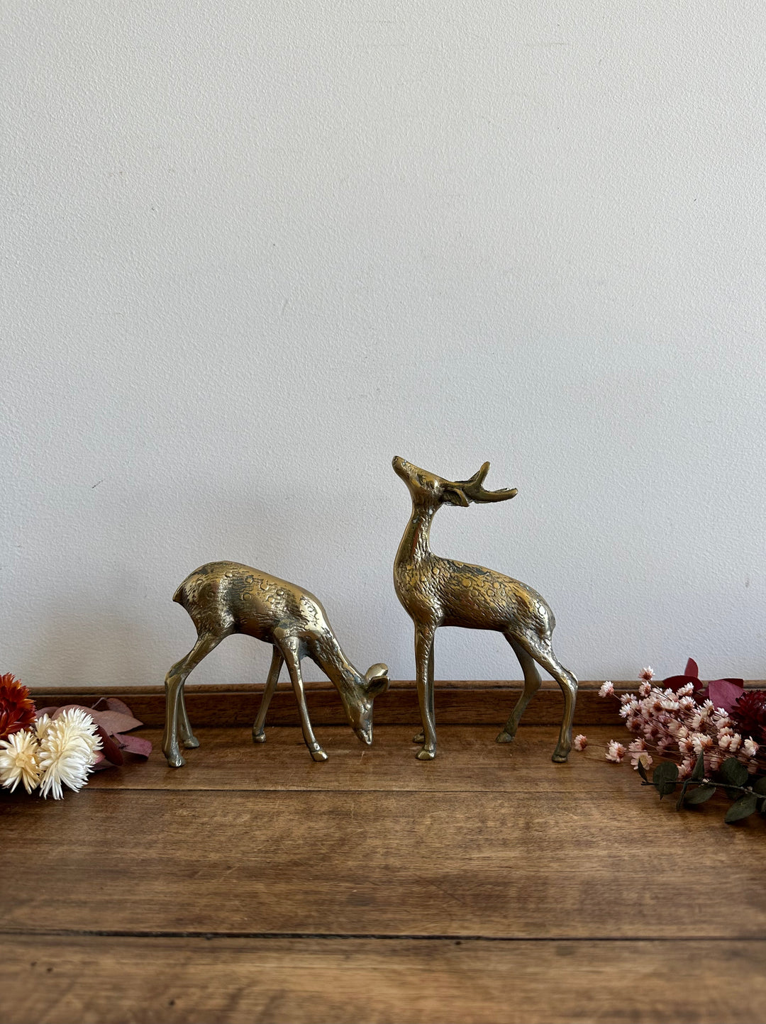 Cerf et biche en bronze