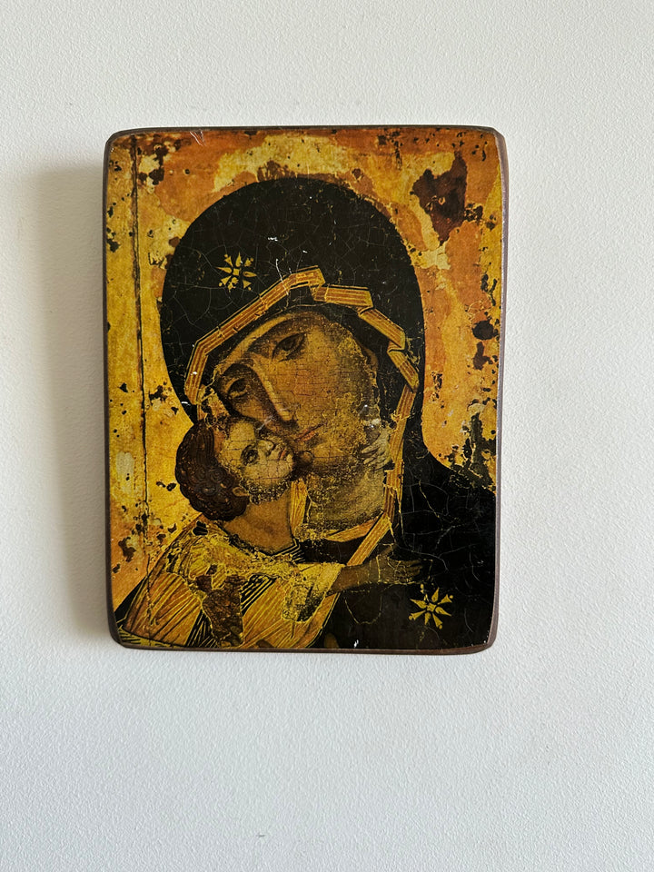 Icone religieuse "La mère de Dieu" sur bois