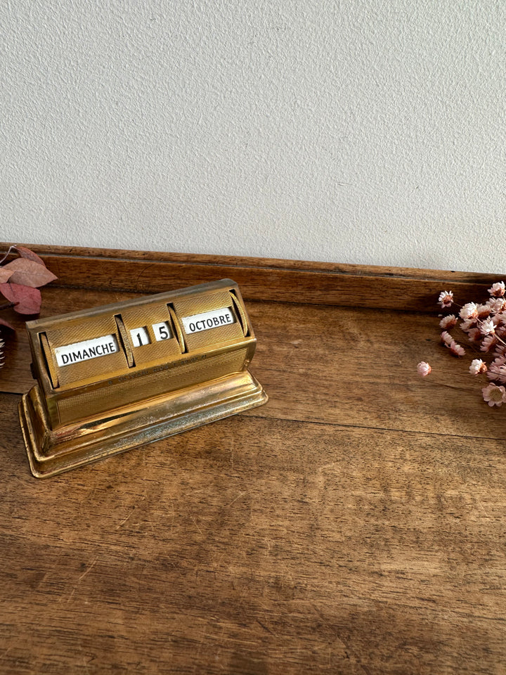 Calendrier perpétuel en laiton et cuivre