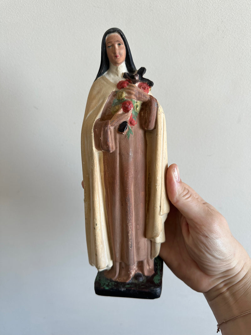 Statuette Sainte Thérèse de Lisieux en plâtre
