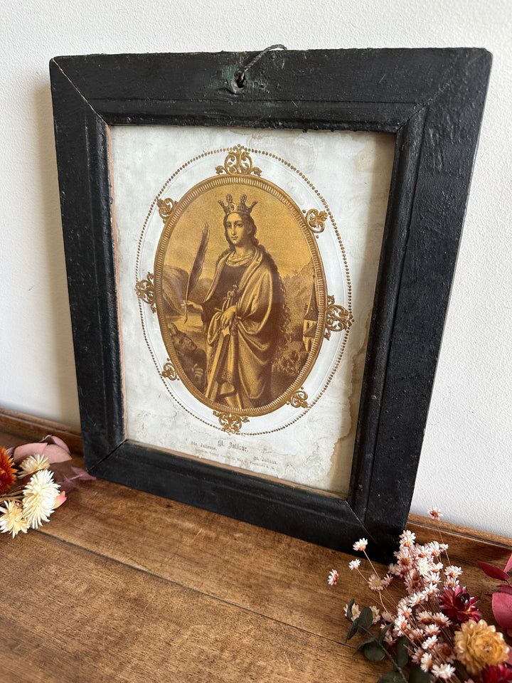 Représentation de Santa Juliana encadrée 1870