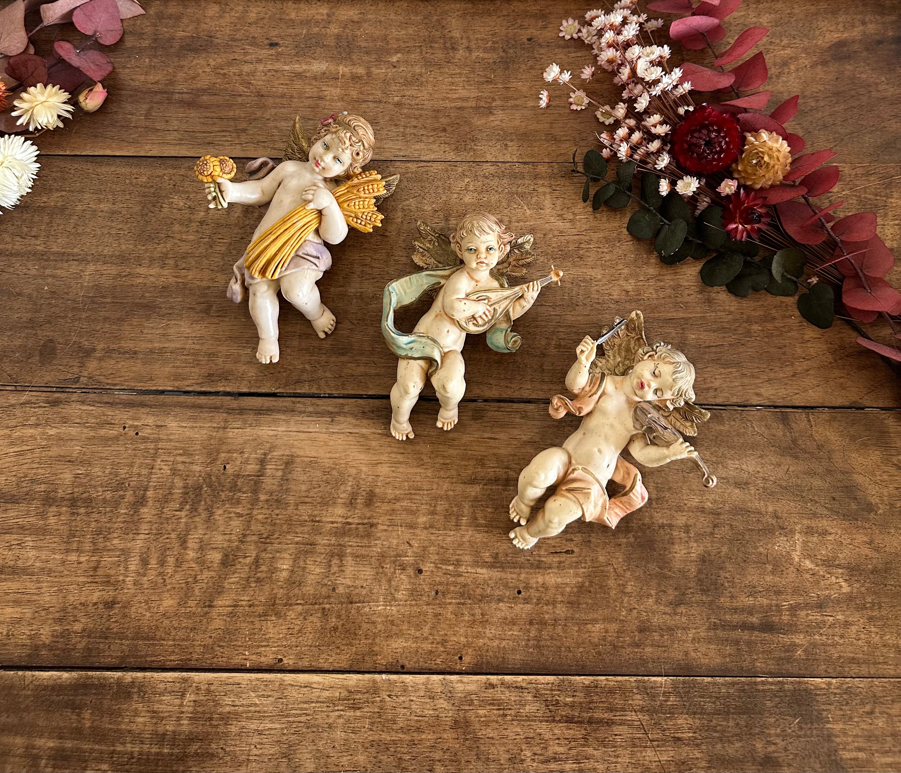 Anges Putti Musiciens - Décoration Suspendue Pour Sapin De Noël - Vintage - Sans Marque