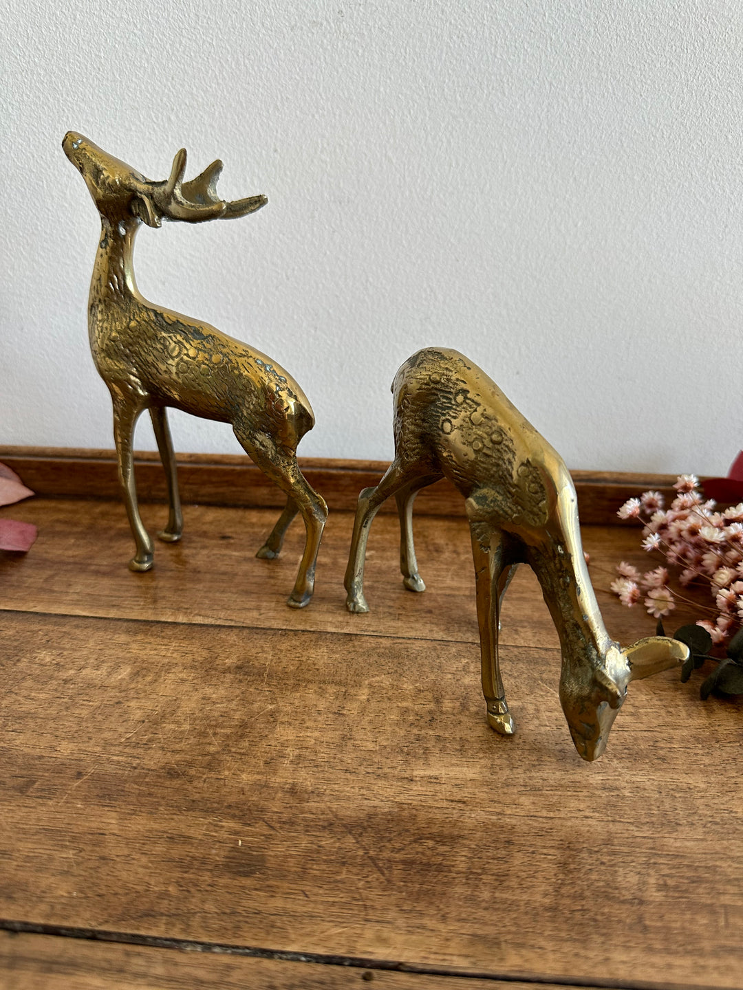 Cerf et biche en bronze