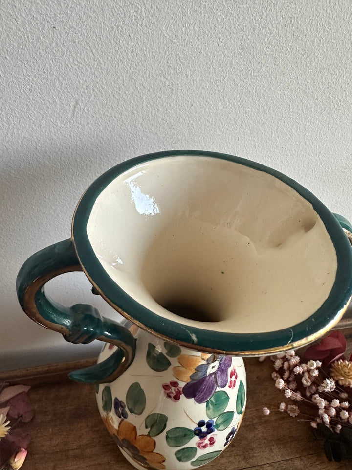 Vase en céramique émaillé peint à la main