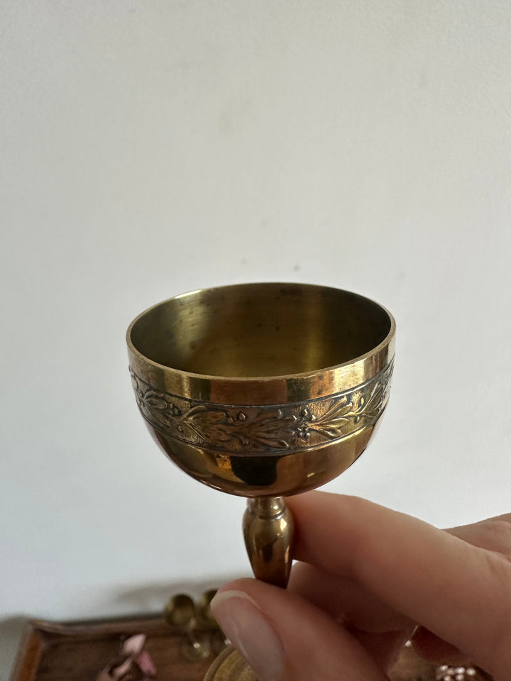 Verres à liqueur en laiton début XXème