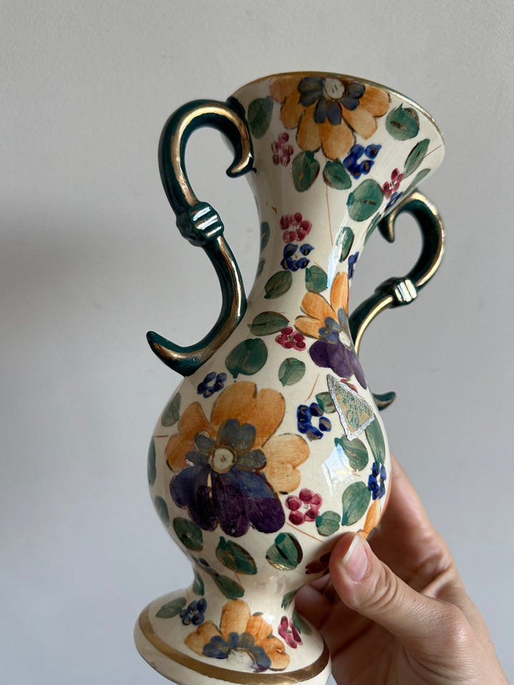 Vase en céramique émaillé peint à la main