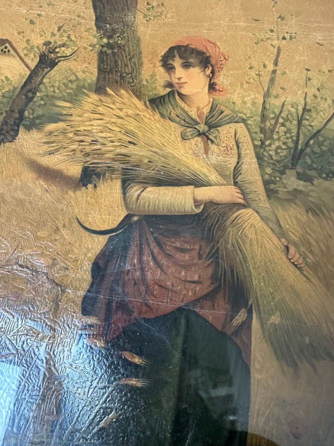 Chromolithographies des saisons encadrées époque Napoléon III