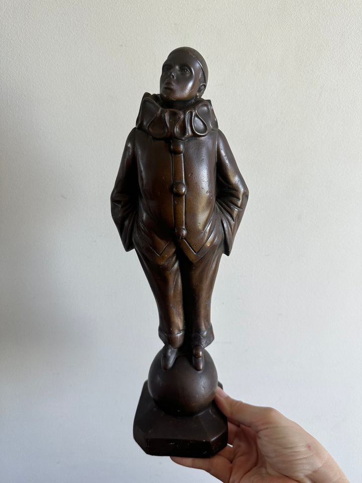 Statuette de pierrot en résine