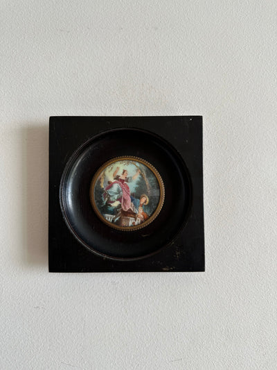Miniature d'après Fragonard peint sur ivoire