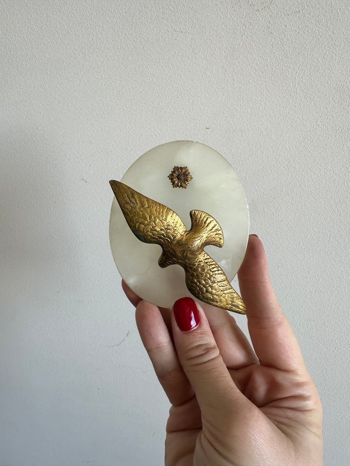 Ornement oiseau 19ème en bronze