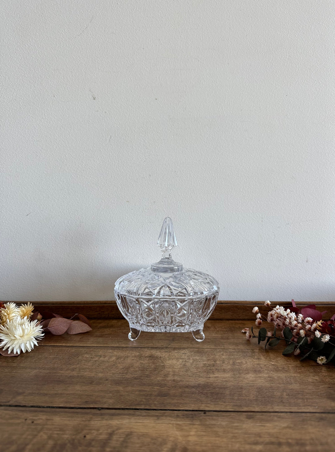 Bonbonnière en cristal triangle arrondi