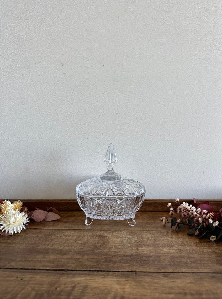 Bonbonnière en cristal triangle arrondi
