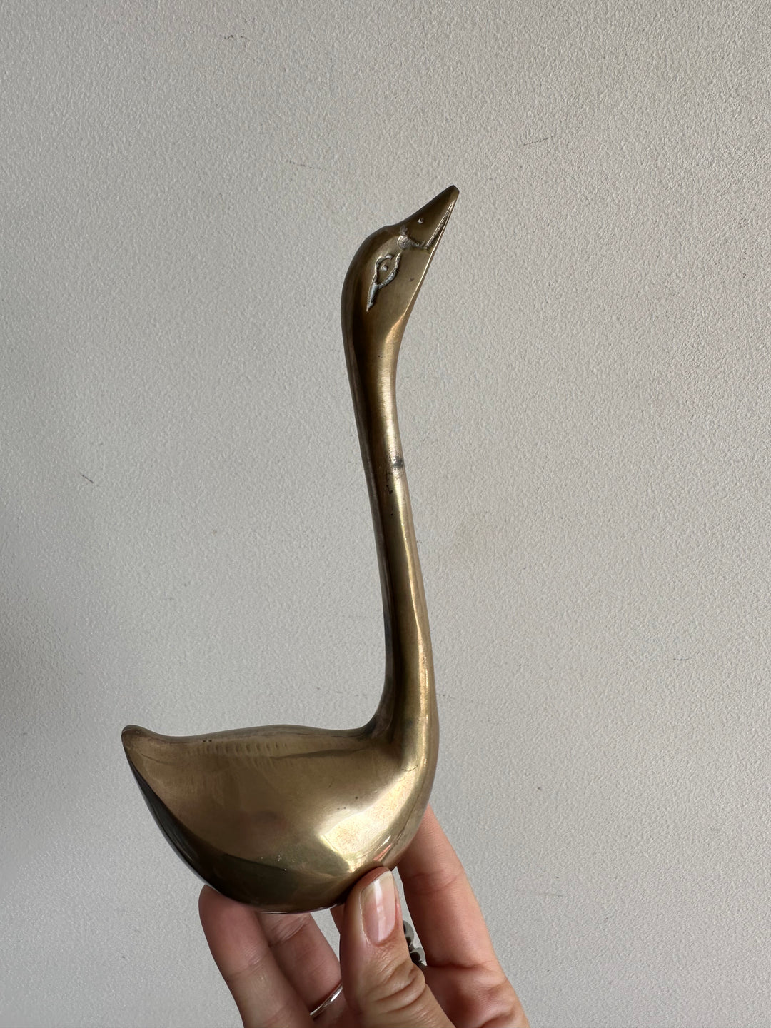 Cygnes en laiton anciens délicats