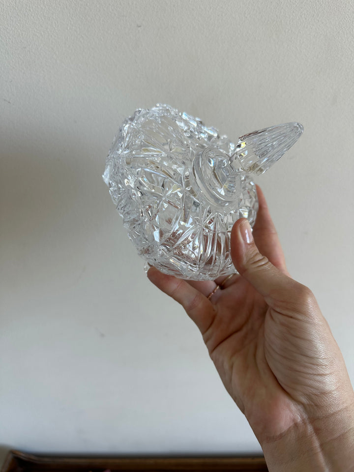Bonbonnière en cristal triangle arrondi