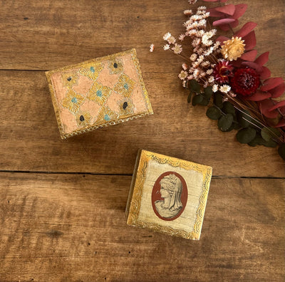 Boîtes en bois doré style florentin
