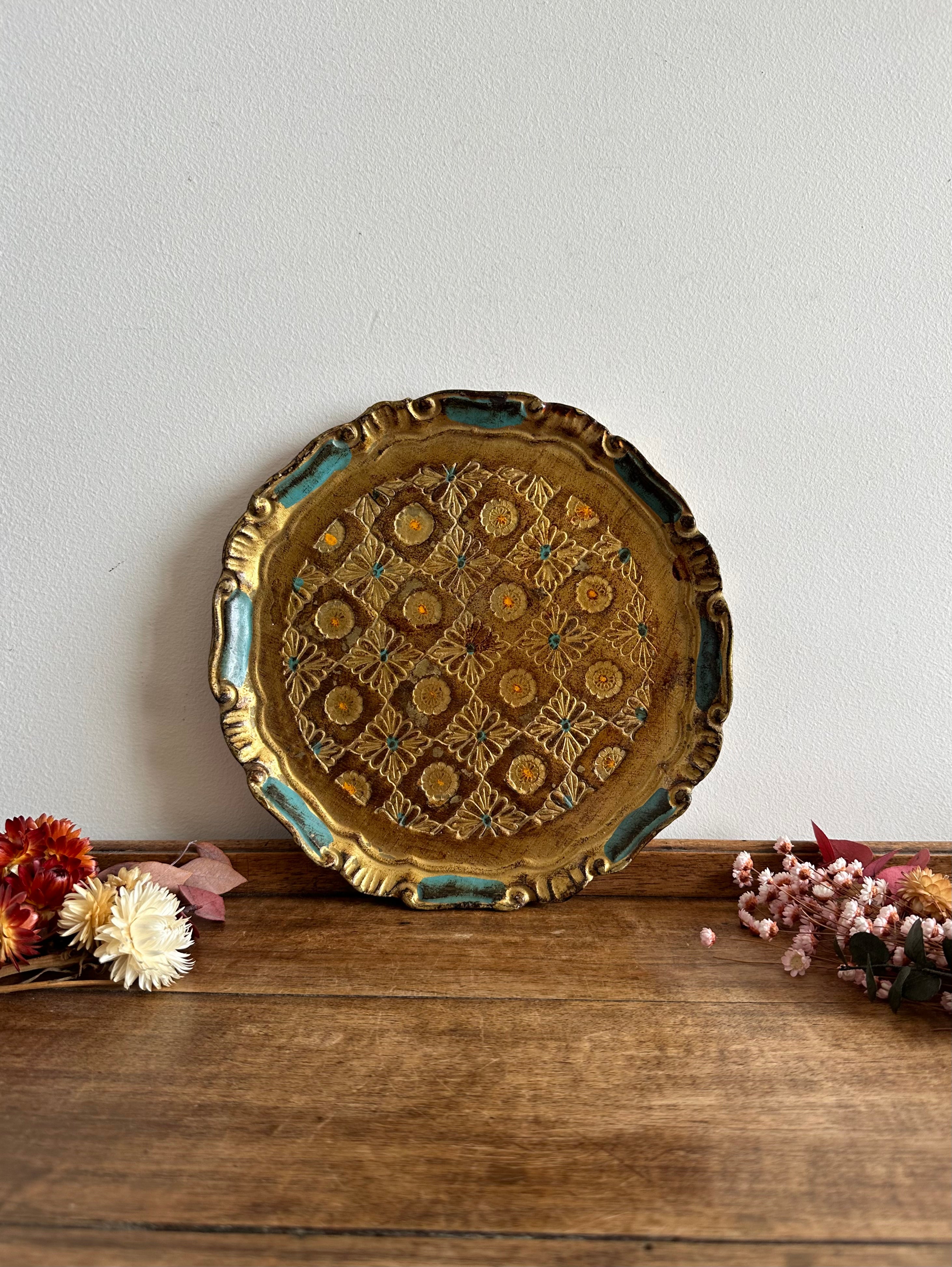 Superbe Plateau Ancien En Bois - Décor De Flâneuses - Vintage