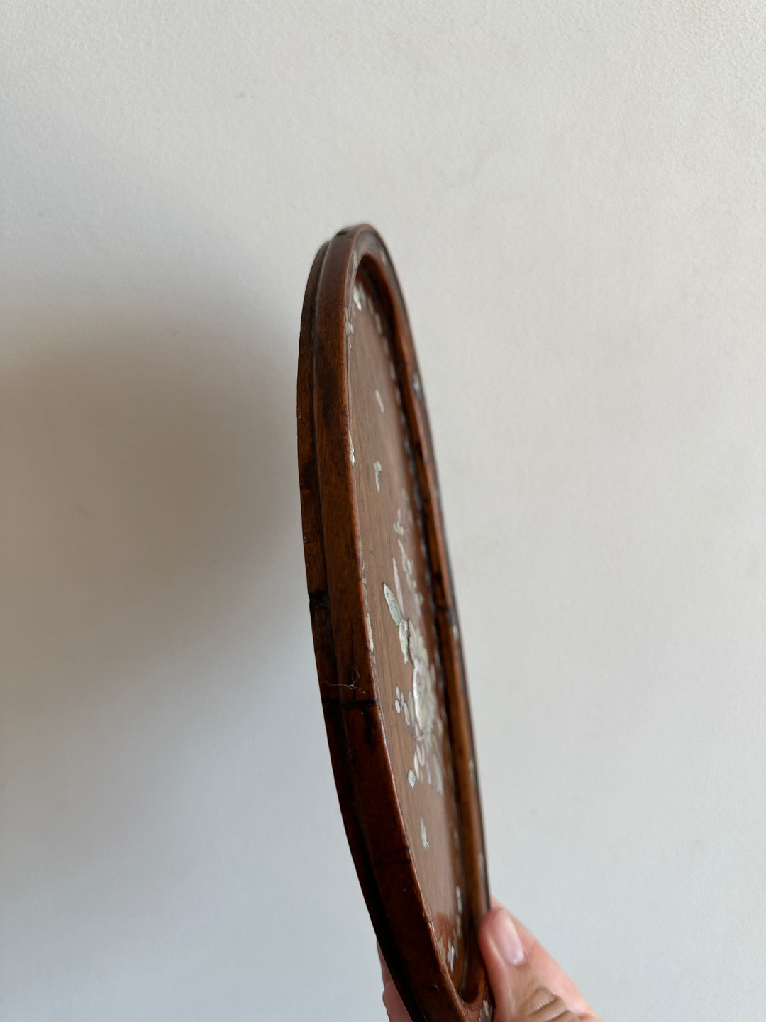 Plateau marqueté en bois exotique et nacre 19ème