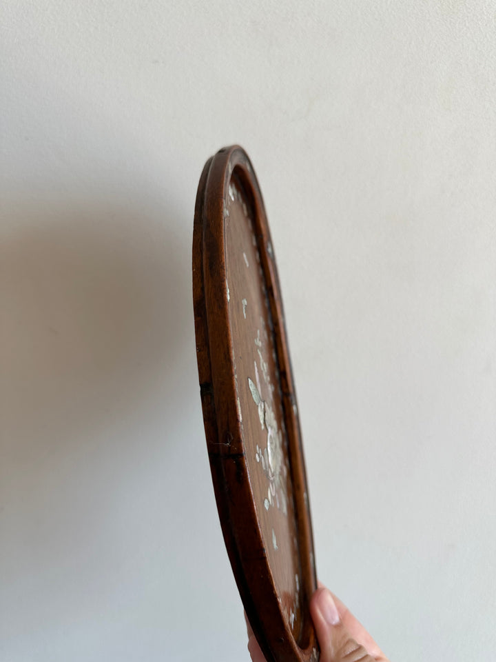 Plateau marqueté en bois exotique et nacre 19ème
