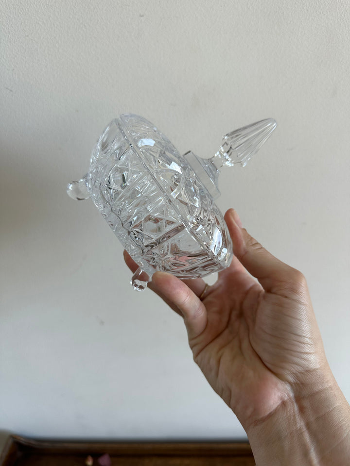 Bonbonnière en cristal triangle arrondi
