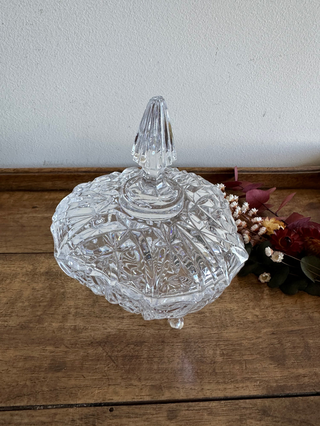 Bonbonnière en cristal triangle arrondi