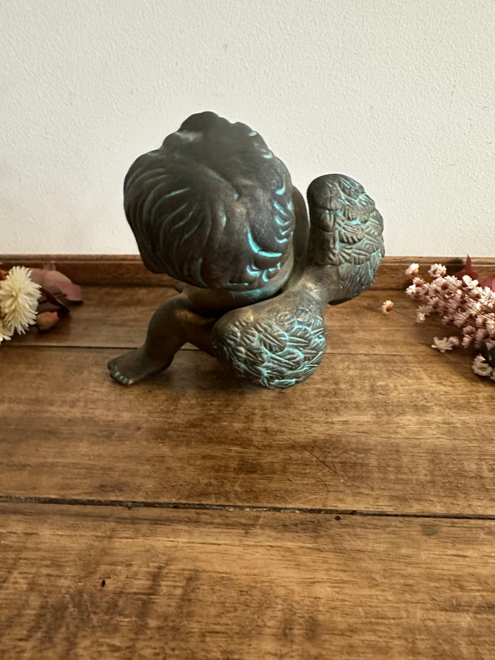 Angelot en plâtre façon bronze