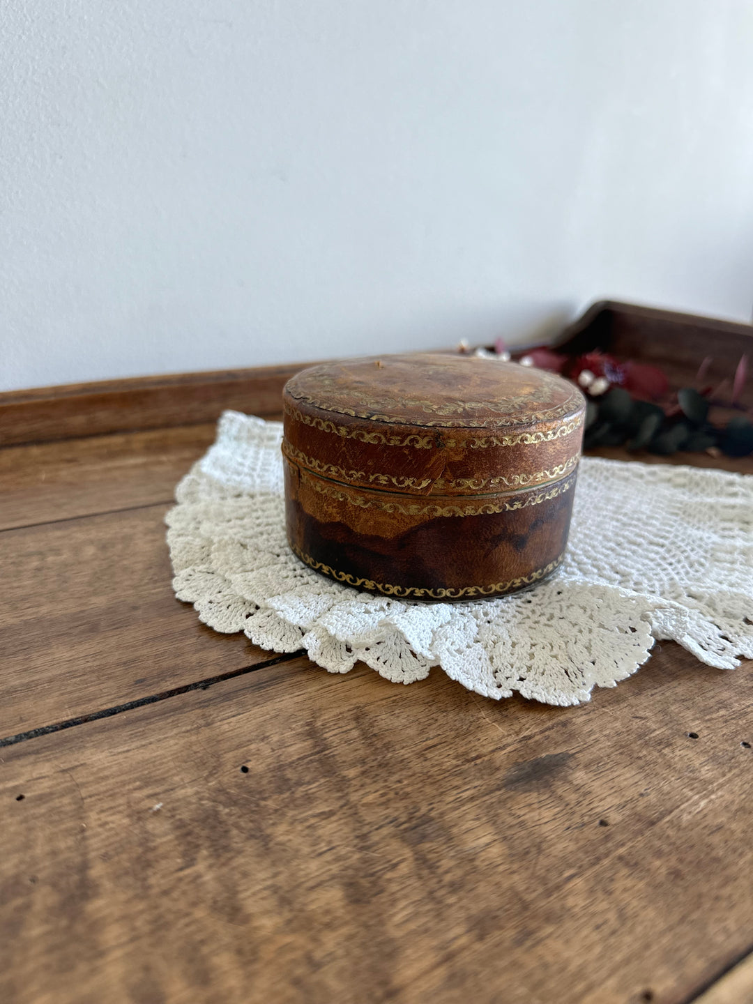 Boite en bois recouverte de cuir epoque Napoléon III
