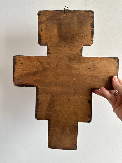 Icône religieuse Crucifix de Saint Damien support en bois
