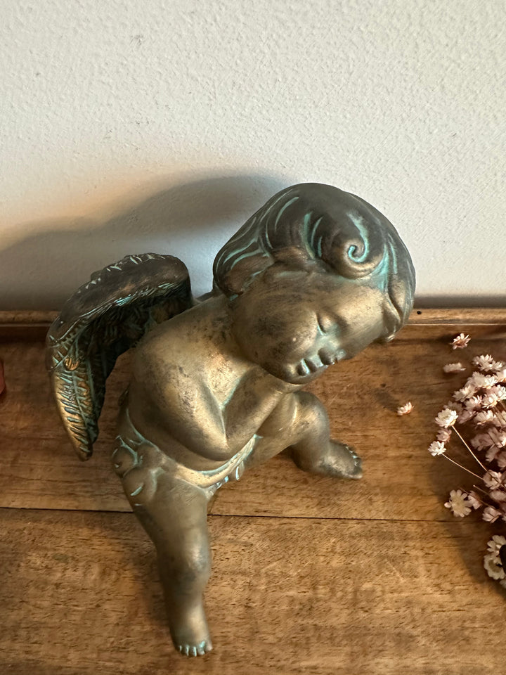 Angelot en plâtre façon bronze