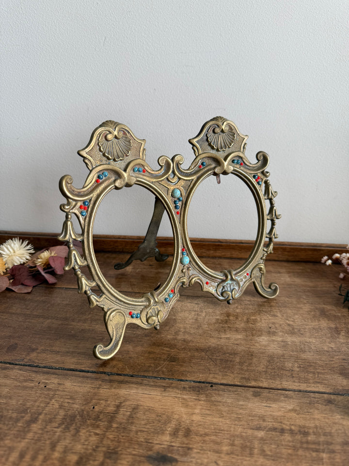 Cadre photo double en bronze