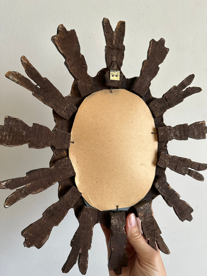 Miroir en bois doré en étoile