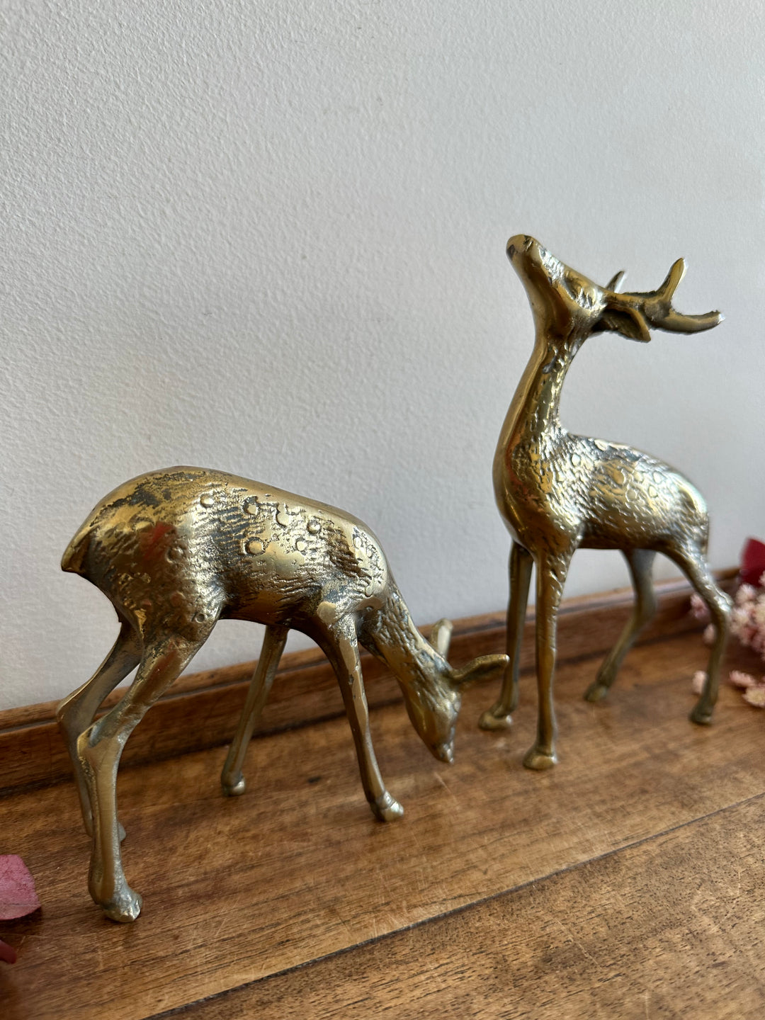Cerf et biche en bronze