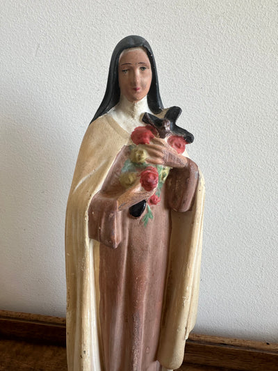 Statuette Sainte Thérèse de Lisieux en plâtre