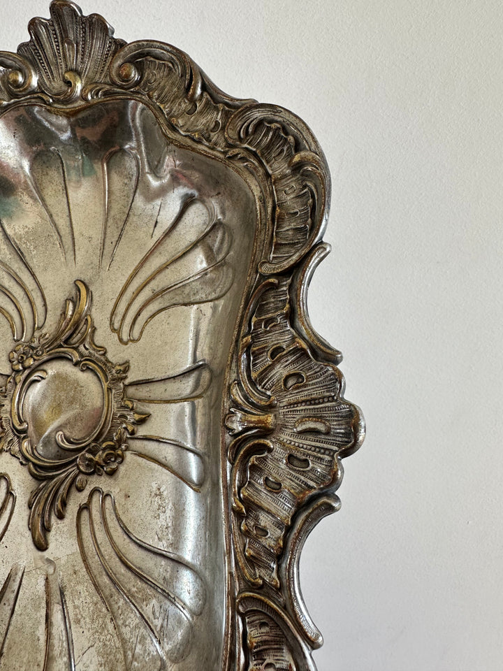 Vide poche Art Nouveau en alliage cuivre et métal argenté